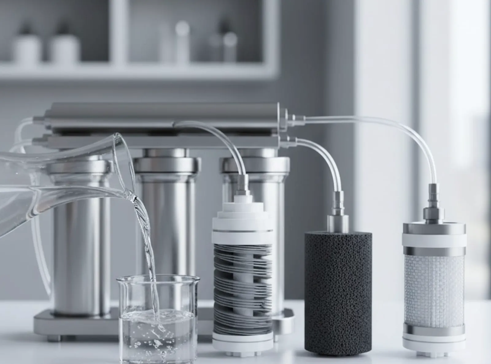 Multi-stage under-sink water filtration equipment
